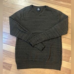 rock&republic brown, long-sleeved V Neck sweater, Men Lg P8